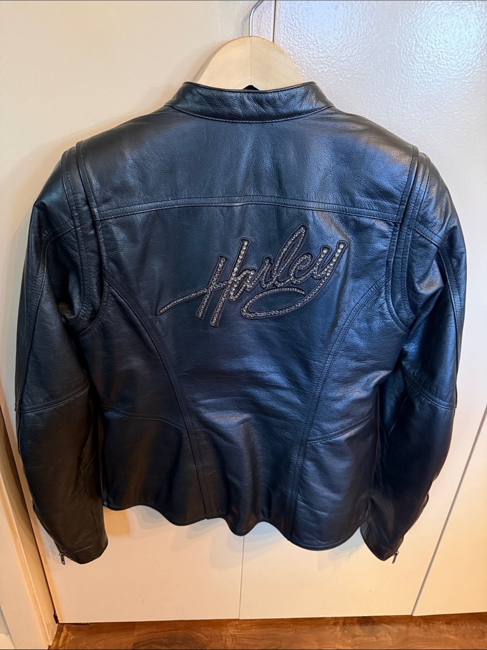 Harley-Davidson Black Leather Jacket with Script Back Logo